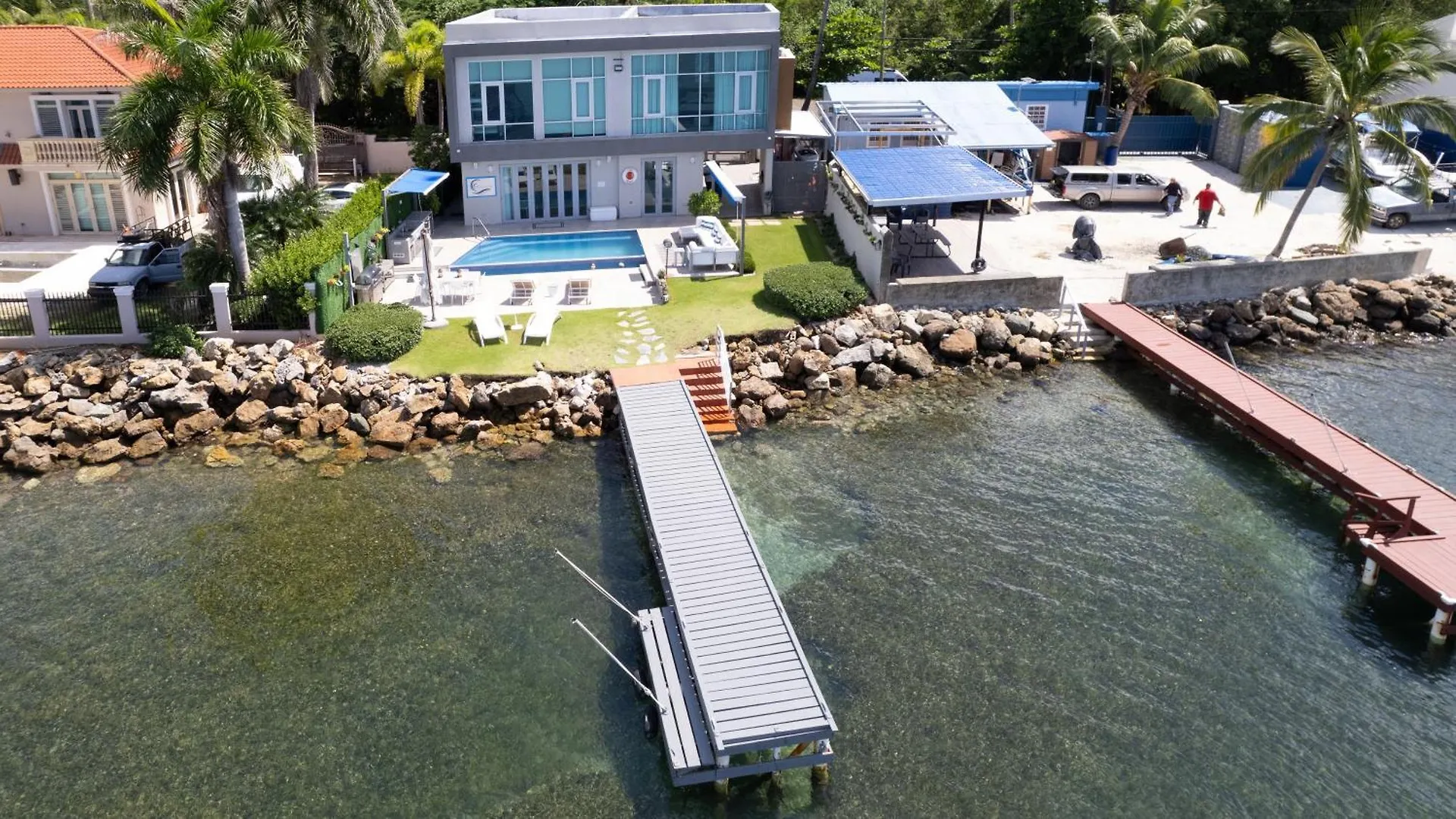 Ocean Front Luxury Villa With Pier And Heated Pool - Self Check In - Vj1 Cabo Rojo